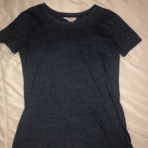 Blue T-shirt.